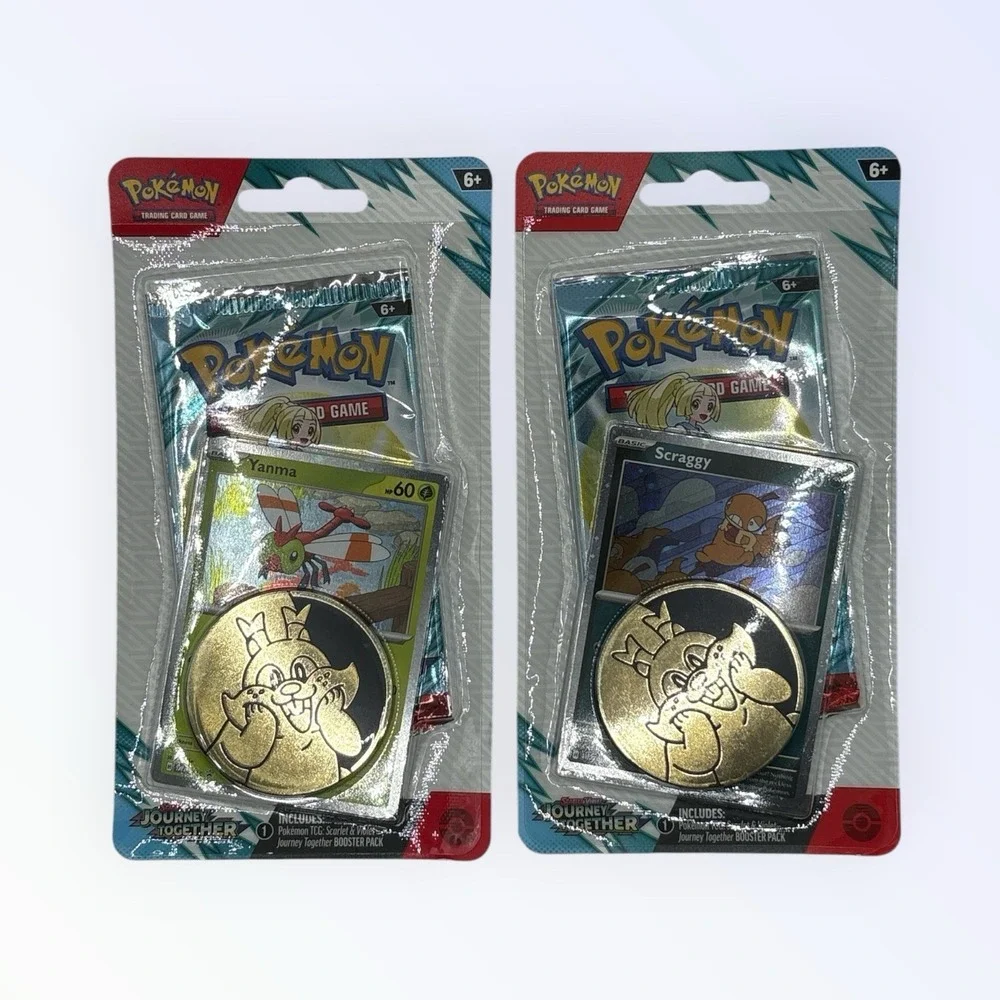 Pokémon TCG Journey Together Blister Pack Lot of 2 Promo Cards & Coins Sealed